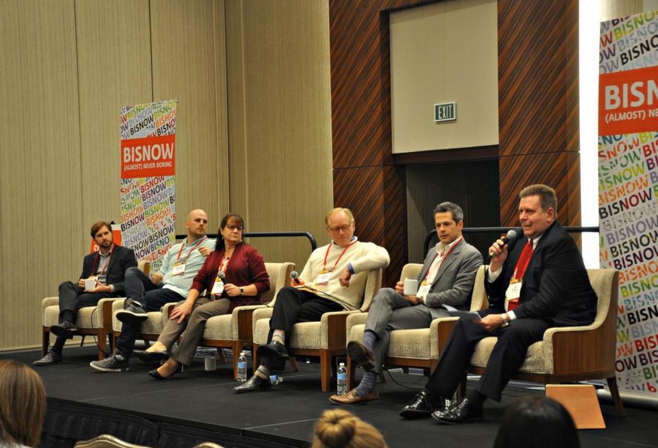 OpenWork Agency Partner David Walker, WeWork South Head of Operations Nathan Lenahan, Shell Real Estate Project Manager Pamela Ewton, Gensler Design Director Mark Gribbons, Boxer Property President Justin Segal, NAI Partners Managing Director Jim Tainter