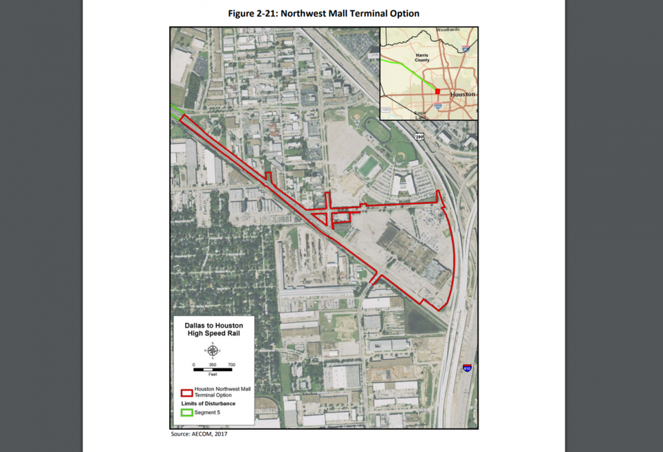 TCRR Houston Northwest Mall Terminal Option