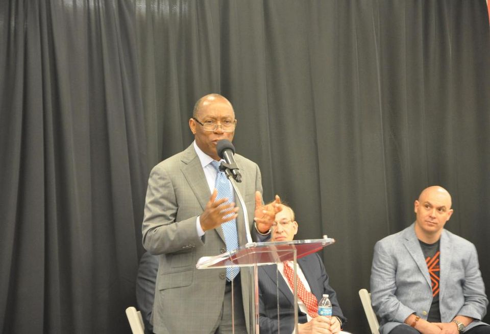 Houston Mayor Sylvester Turner revealing Midtown's Innovation Hub