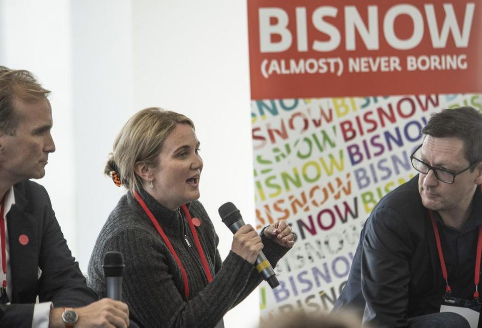 Mary Finnigan, WeWork Director of European Transactions (centre) with (left) Mark Bruno, Managing Director Datscha UK, and (right) Tony Skipper, Director, 5plus Architects