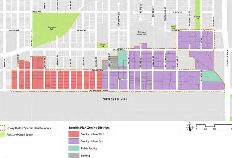 A map of Smoky Hollow in El Segundo