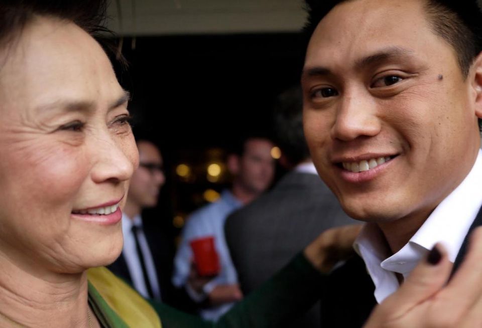 John Chu with his mom