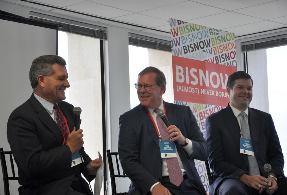 JLL Executive Vice President John Pruitt, Cushman & Wakefield Executive Vice Chairman Tim Relyea, Transwestern Vice President Tyler Garrett