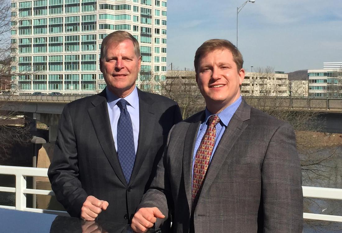 Avison Young Philadelphia managing director David Fahey (L) and SVP of capital markets Jim Pasquarella (R)