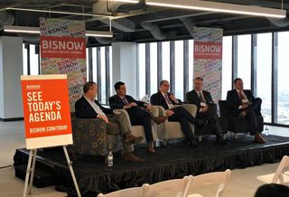 Houston Texans President Jamey Rootes, Houston Dynamo President Chris Canetti, Winstead PC Shareholder David Staas, Houston Astro's President Reid Ryan, Houston Rockets CEO Tad Brown