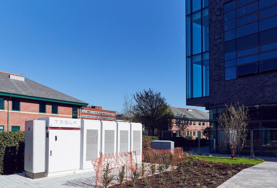The Tesla battery at Manchester Science Park MSP April 2018