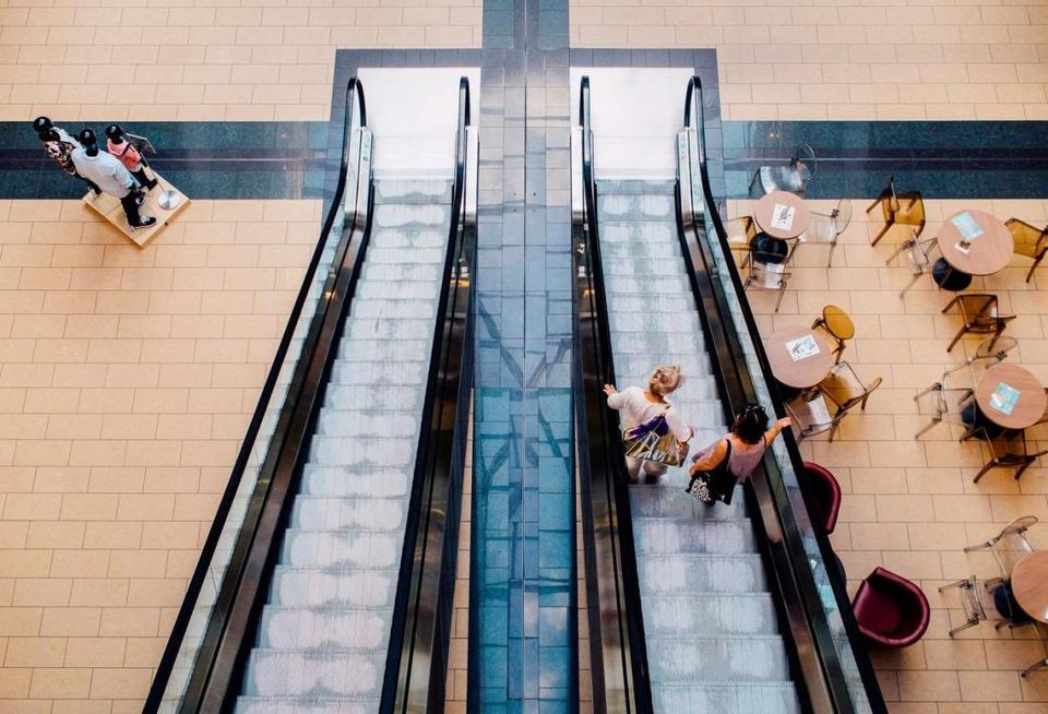 mall, shopping center, shoppers