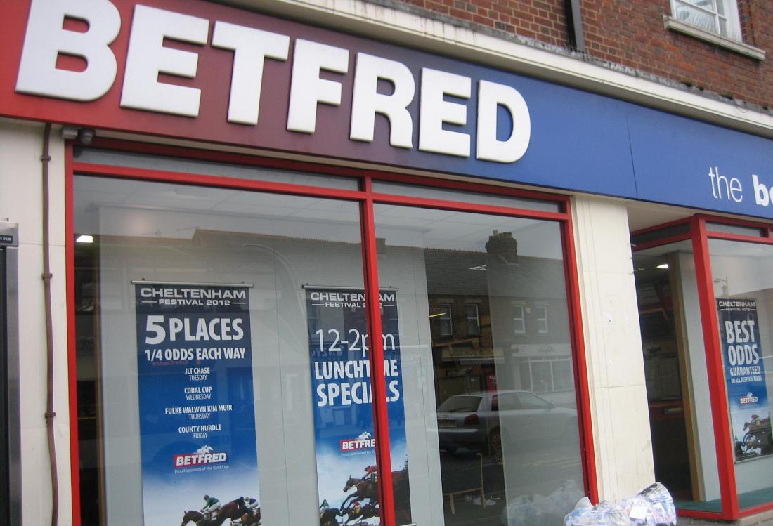 Betfred store front, UK Fred Done gambling