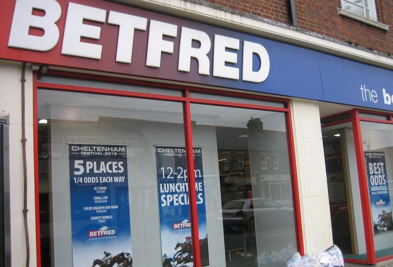 Betfred store front, UK Fred Done gambling