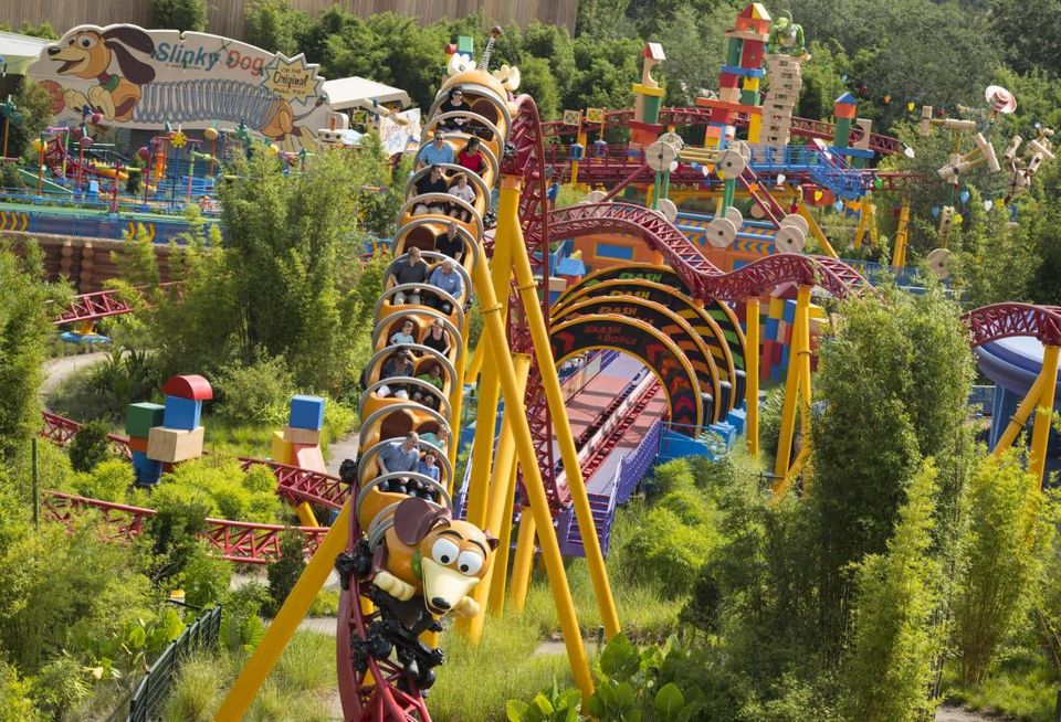 The Slinky Dog Dash roller coaster at Hollywood Studios in Walt Disney World