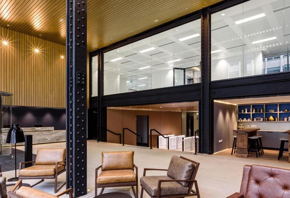 reception area of Lewis Building, Birmingham, 2018