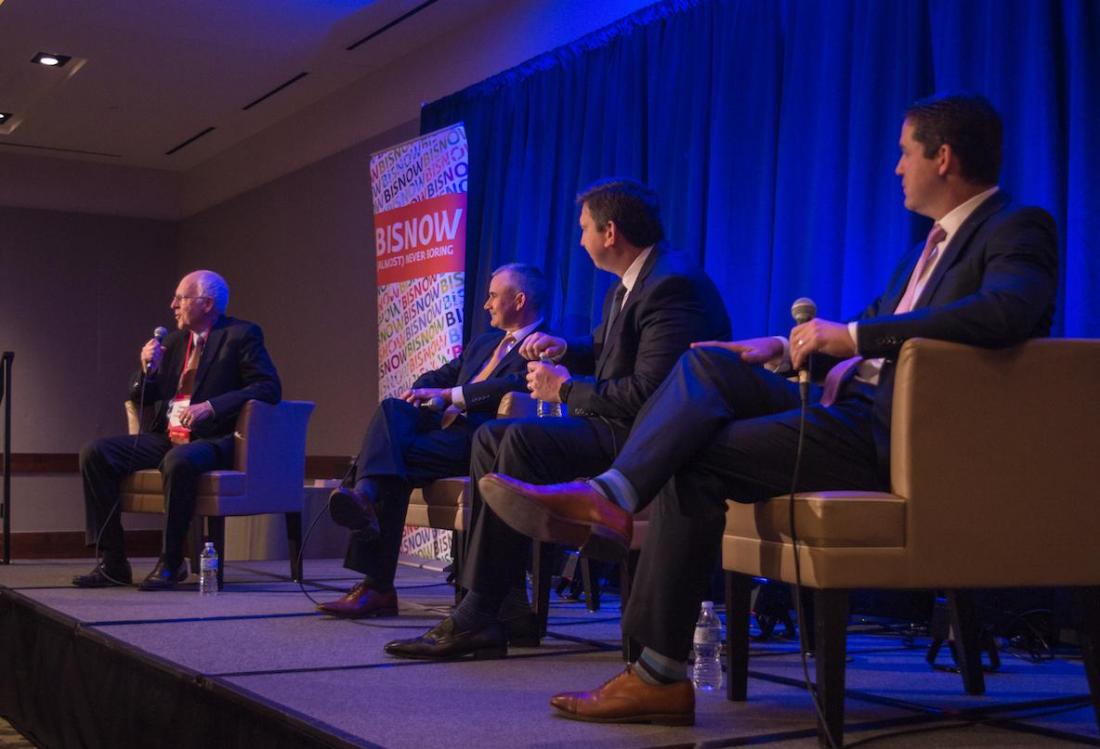 Raymond Construction President Charles Raymond, USAA Real Estate Managing Director, U.S., Lange Allen, CBRE Senior Vice President Jonathan Bryan, Duke Realty Senior Vice President Jeff Thornton
