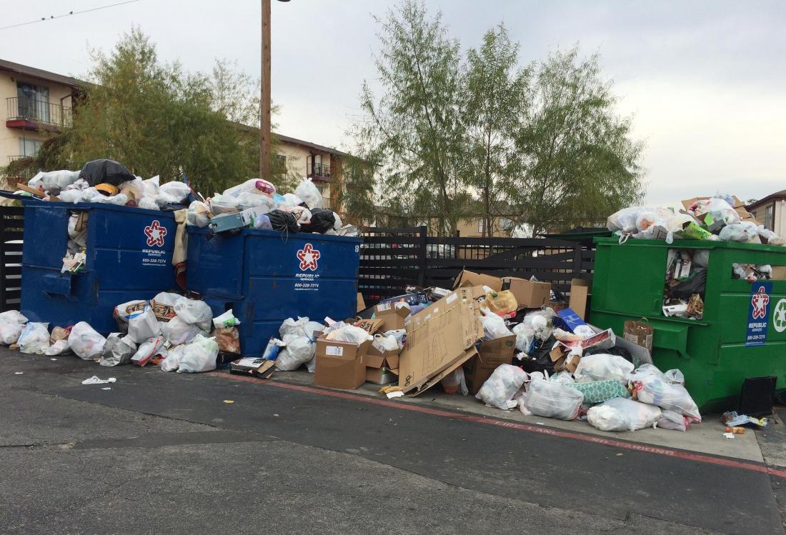 Recycling trash, landfill