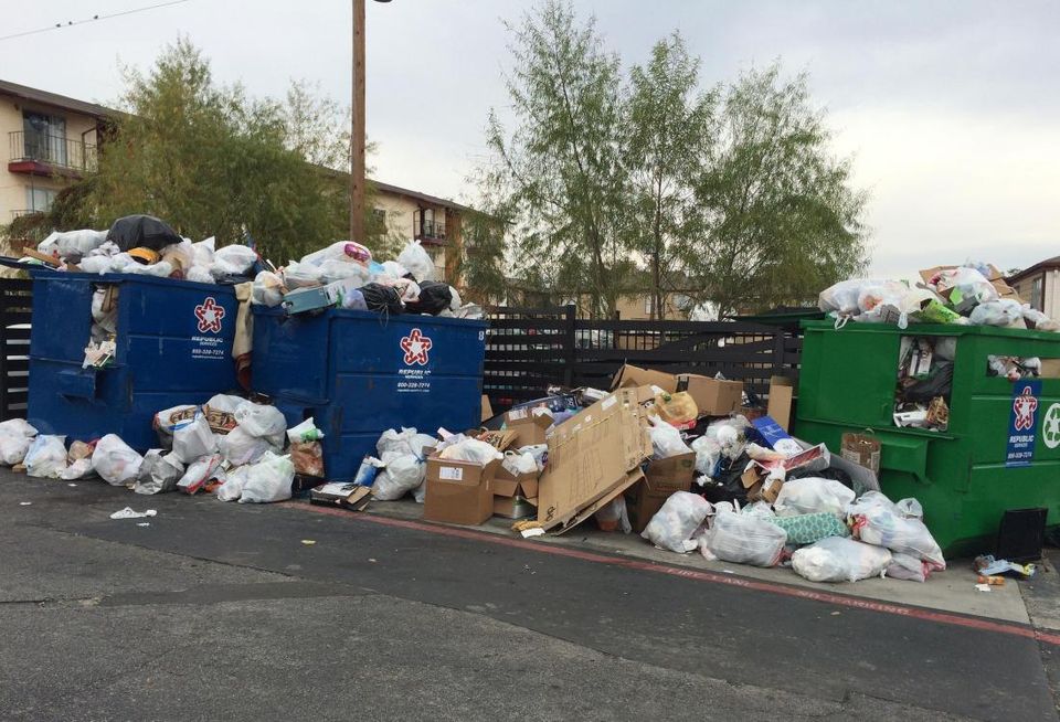 Recycling trash, landfill