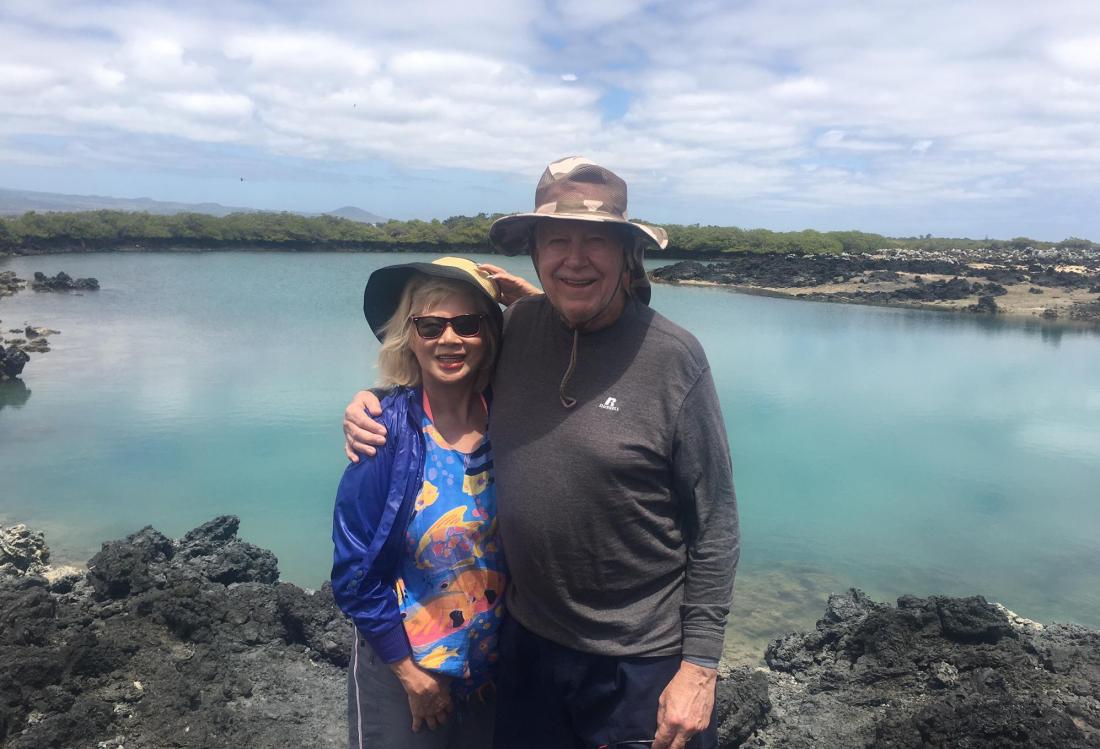 Roy Reel and his wife, Patricia, in the Galapagos Islands