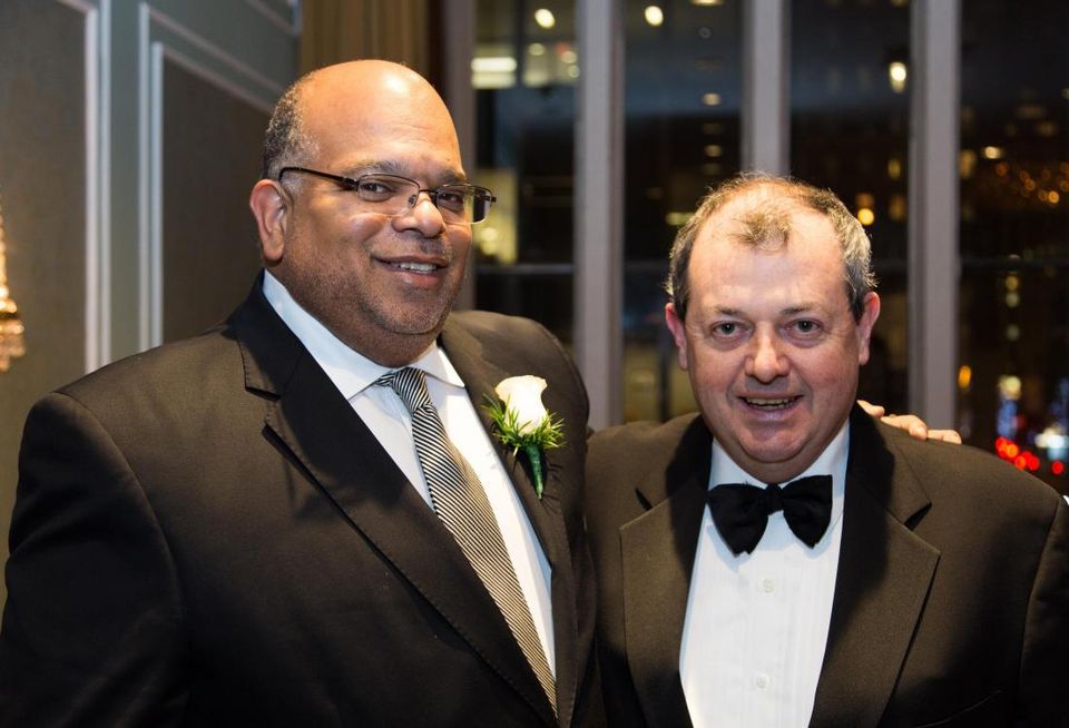 John Banks and REBNY EVP James Whelan at the 2015 REBNY banquet.