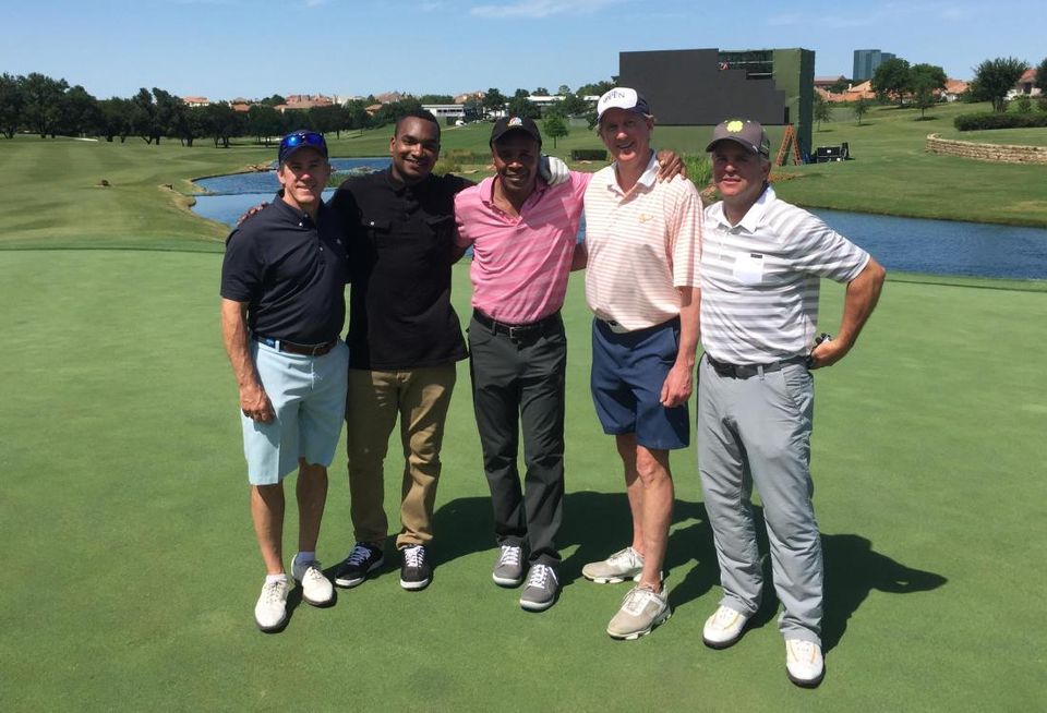 Greg Fuller , Jarrell Leonard (Sugar Ray’s son), Sugar Ray, Greg Biggs and Steve spent the day at the TPC Four Seasons Resort in Las Colinas.