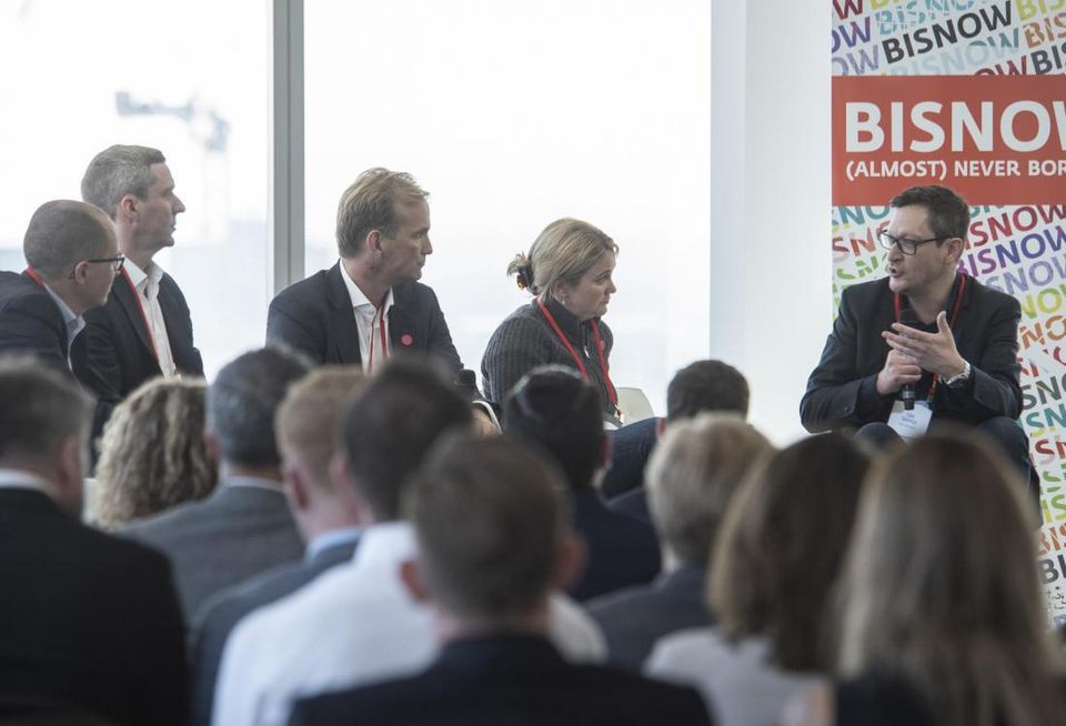 Left to right: RSM Head of Construction Ian Taylor; Hines UK Managing Director Anthony Leonard; Datscha UK Managing Director Mark Bruno; WeWork Head of European Transactions Mary Finnigan; 5Plus Architects Director Tony SkipperManchester state of the market May 2018