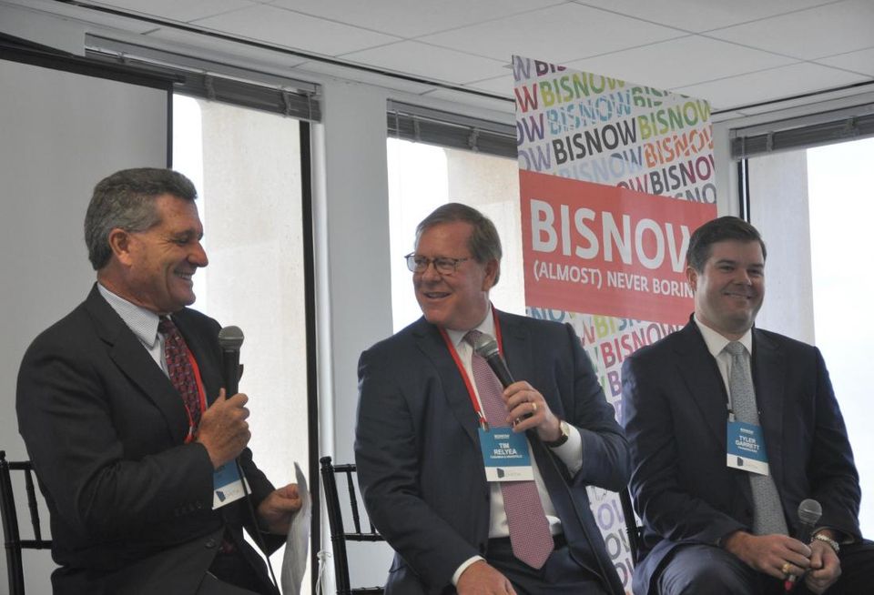 JLL EVP John Pruitt, Cushman & Wakefield Executive Vice Chairman Time Relyea, Transwestern VP Tyler Garrett