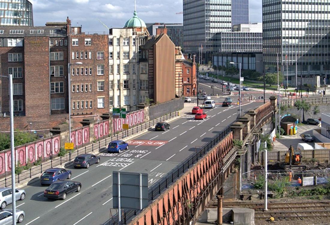 Cheetham Hill Road Manchester as it heads into the city centre