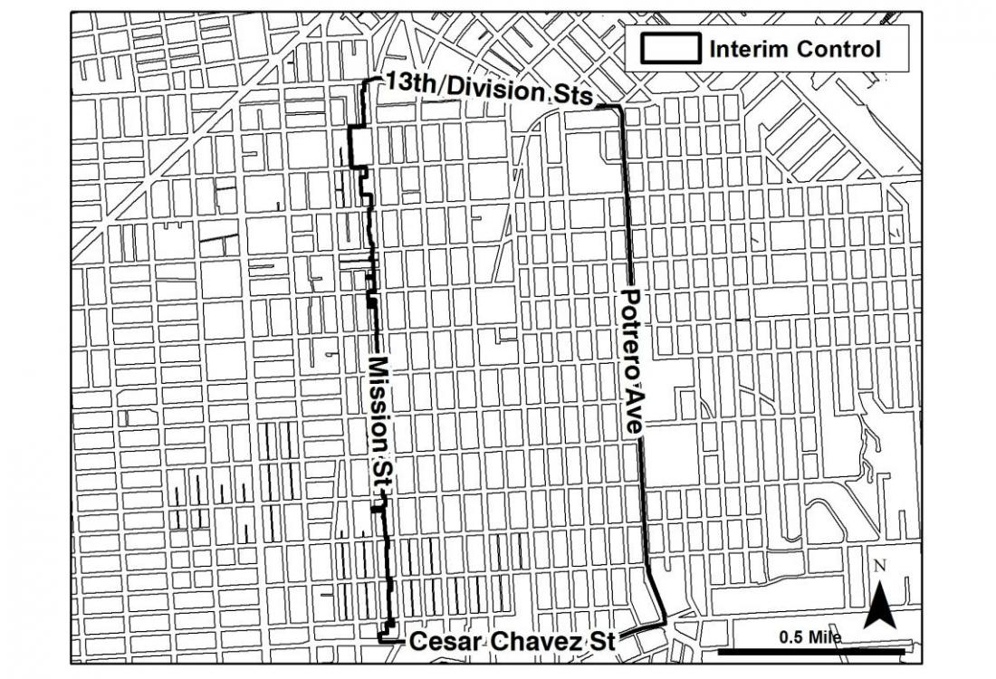 The interim control boundaries for San Francisco's Mission District restrictions on new development
credit: San Francisco Planning Department
