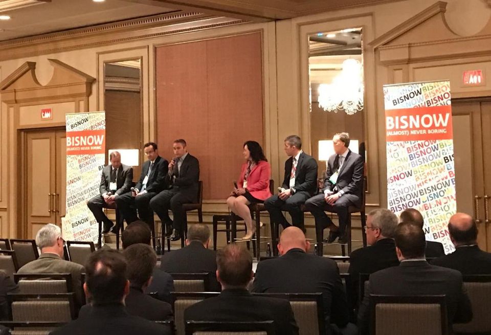 From left to right: HFF managing director Ryan Ade, PGIM principal Justin Levitt, PNC SVP Shari Reams, PGIM VP Ian Christ, Ten-X senior director Ian Grusd
