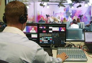 Travel Counsellor's in-house TV studio at Venus Building, Trafford Quays, Manchester UK