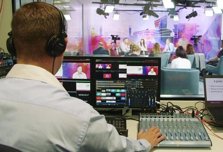 Travel Counsellor's in-house TV studio at Venus Building, Trafford Quays, Manchester UK