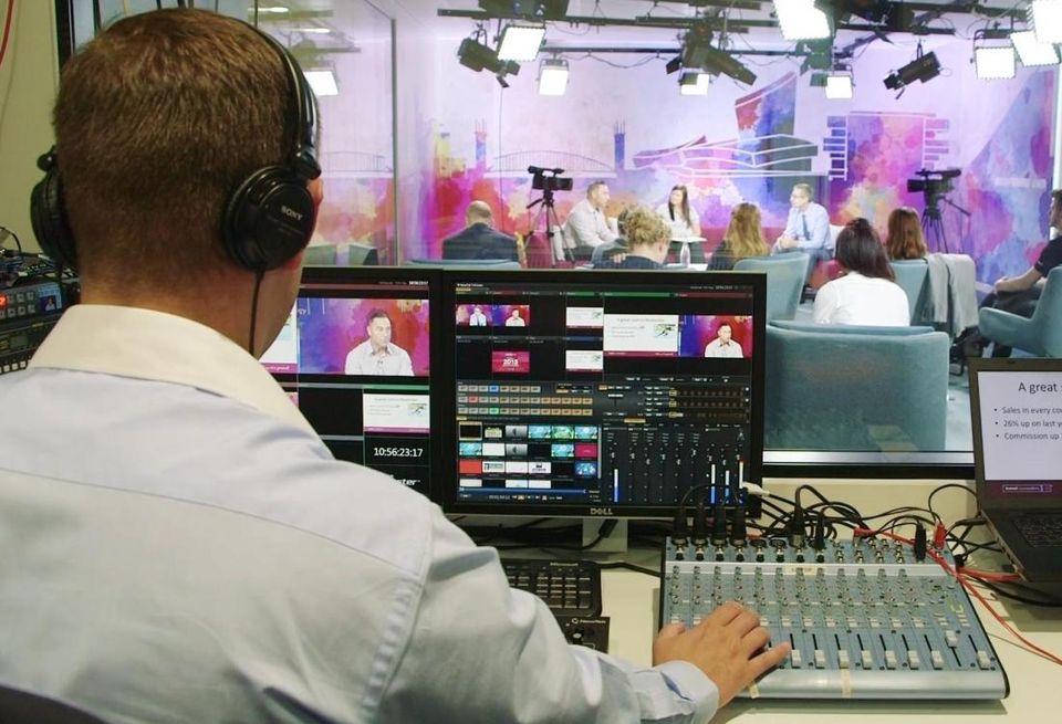 Travel Counsellor's in-house TV studio at Venus Building, Trafford Quays, Manchester UK