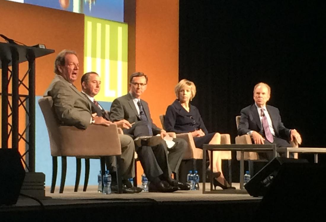 Here's Steve Van Amburg, David Arena, Rod Hoff, Cheryl Hughes and moderator JLL executive chairman Roger Staubach (yes, that Roger Staubach). 
