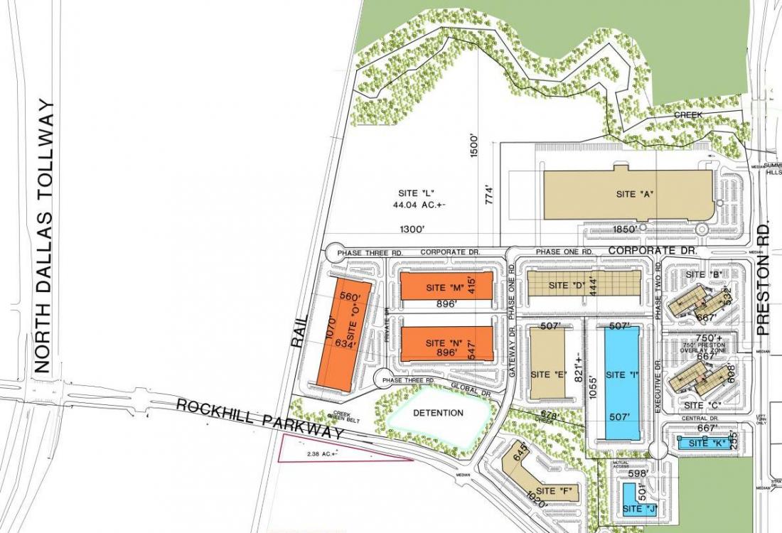 Frisco Park 25 has 14 lots on 216 acres zoned for industrial and commercial use. FEDC estimates the $300M development at Preston Road and Rockhill Parkway will have 2.2M SF at build out. 