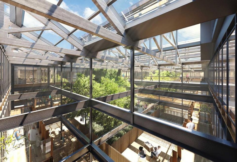 Atrium at Trilogy's rethink of Manchester's Great Northern Goods Warehouse January 2018