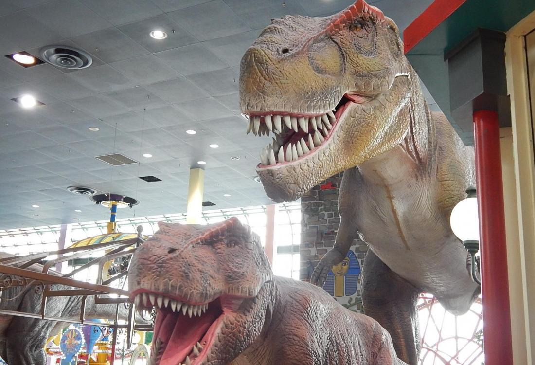 Animatronic dinosaurs are among the many improvements the Woodbine Mall is remake it into a family-friendly 
