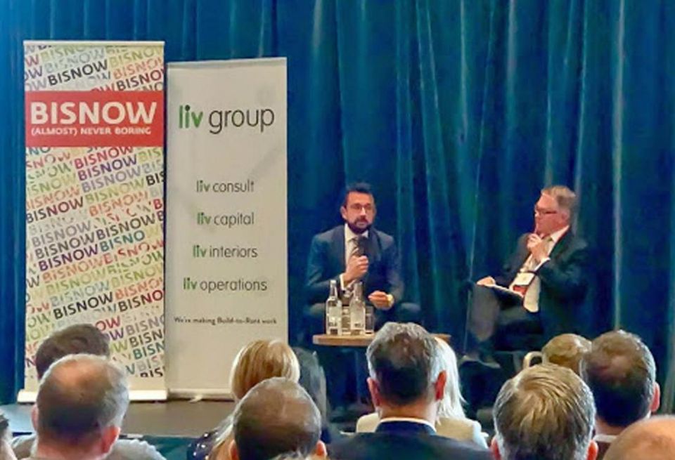Jon Sawyer (left) Manchester City Council director of housing and residential growth September 2018 bisnow event manchester