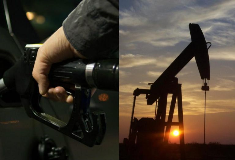 Oil well, oil rig, Gas pump collage