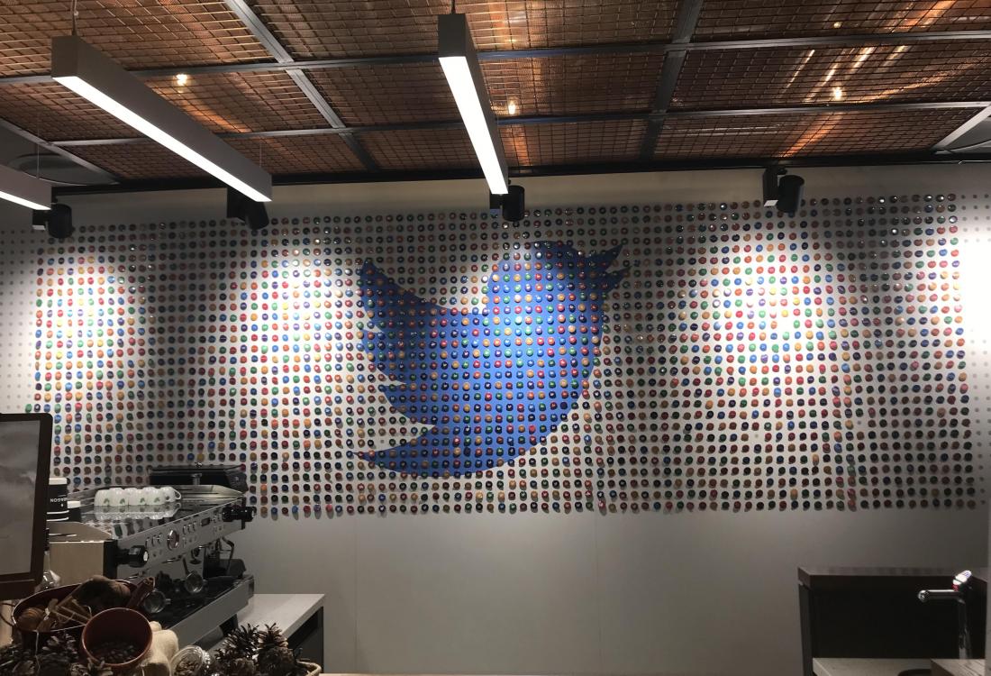 Twitter badge wall