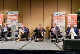 LWHA Managing Director Mark Lukens, The Athens Group COO Jay Newman, MGM Resorts International Chief Experience Officer/CMO Lilian Tomovich, TOTO USA President - Operations Bill Strang, Auberge Resorts CEO Mark Harmon
