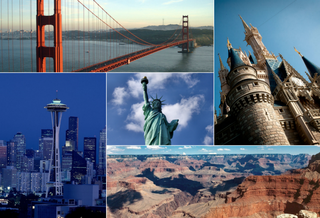 American landmark collage