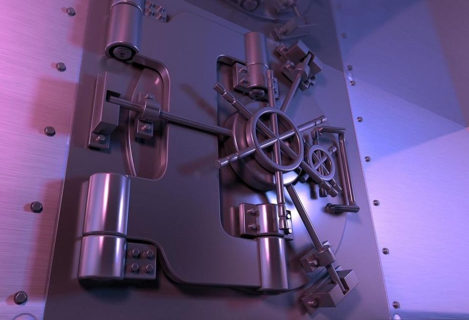 Bank vault, safe