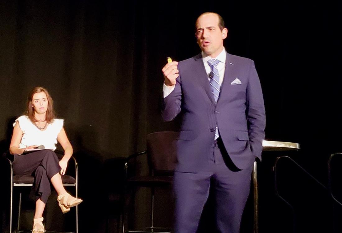 CBRE’s Americas Head of Research Spencer Levy and in the background CBRE America’s Head of Research Melina Cordero.