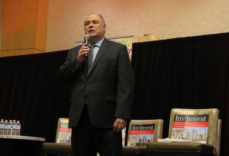 Doral Mayor Juan Carlos Bermudez spoke at Bisnow's Rise of Doral event Jan. 17, 2018. 