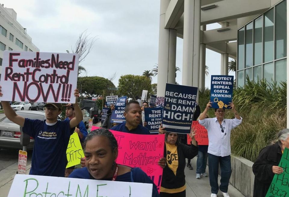 Protest in front of Blackstone Group's office in Santa Monica