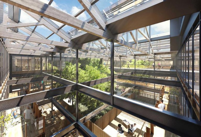 Atrium at Trilogy's rethink of Manchester's Great Northern Goods Warehouse January 2018