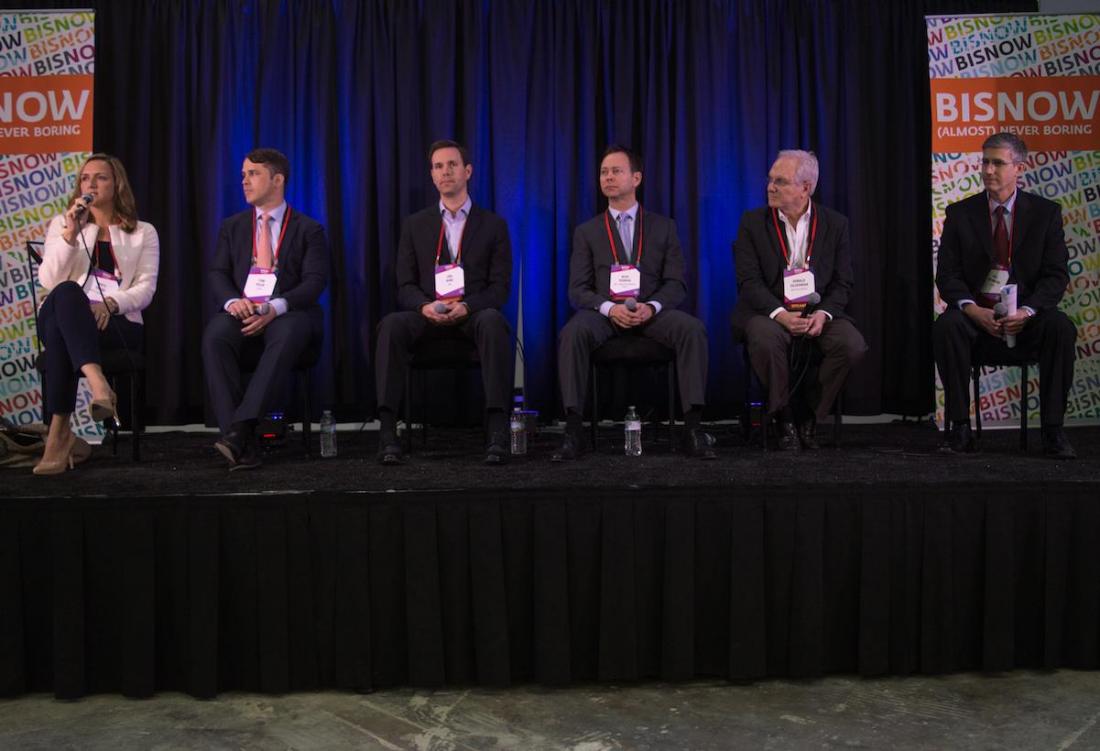 Gables Residential Area Vice President of Investments Katy Slade, Edens Managing Director Tom Kiler, MAA Regional Vice President Jon King, Mill Creek Residential Trust Senior Managing Director Rick Perdue, MQ Development principal and CEO Donald Silverman and Quilling, Selander, Lownds, Winslett & Moser, P.C.sharehold Bill Weinberg at Bisnow's Future of Uptown/Turtle Creek Event