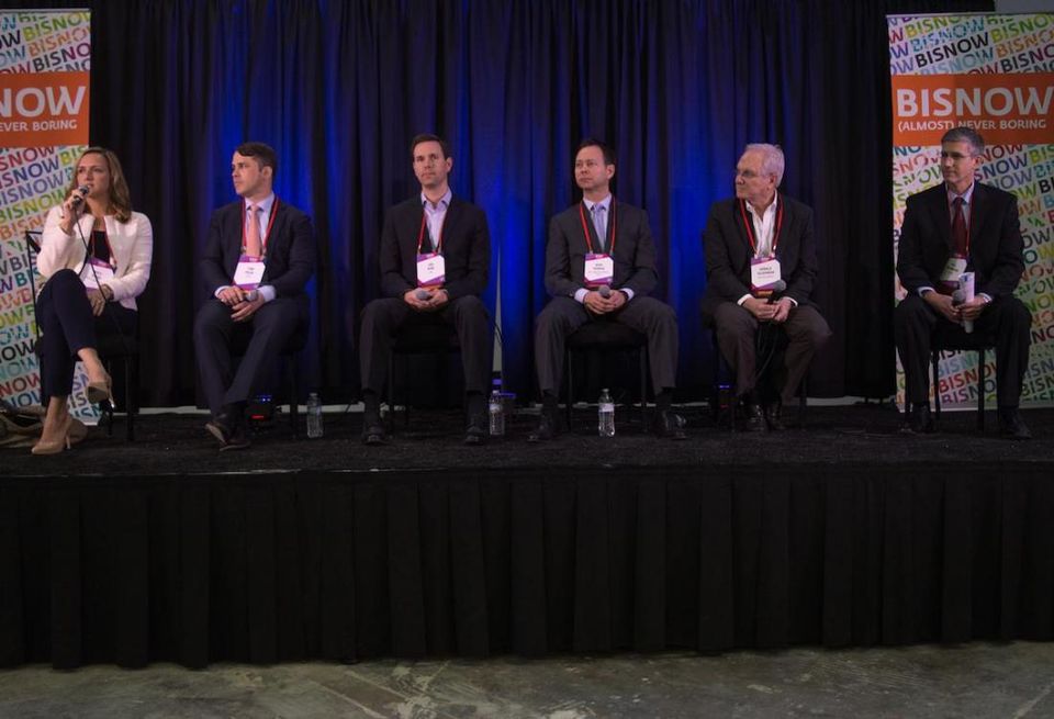 Gables Residential Area Vice President of Investments Katy Slade, Edens Managing Director Tom Kiler, MAA Regional Vice President Jon King, Mill Creek Residential Trust Senior Managing Director Rick Perdue, MQ Development principal and CEO Donald Silverman and Quilling, Selander, Lownds, Winslett & Moser, P.C.sharehold Bill Weinberg at Bisnow's Future of Uptown/Turtle Creek Event