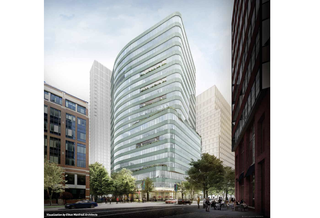 A rendering of BioMed Realty and MIT Investment Management Co.'s 75 Broadway St. development in Kendall Square.