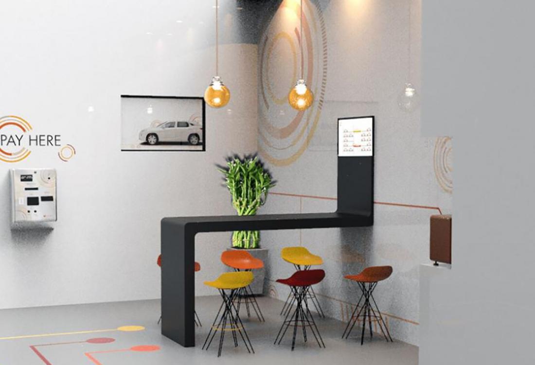 A U-tron waiting lounge