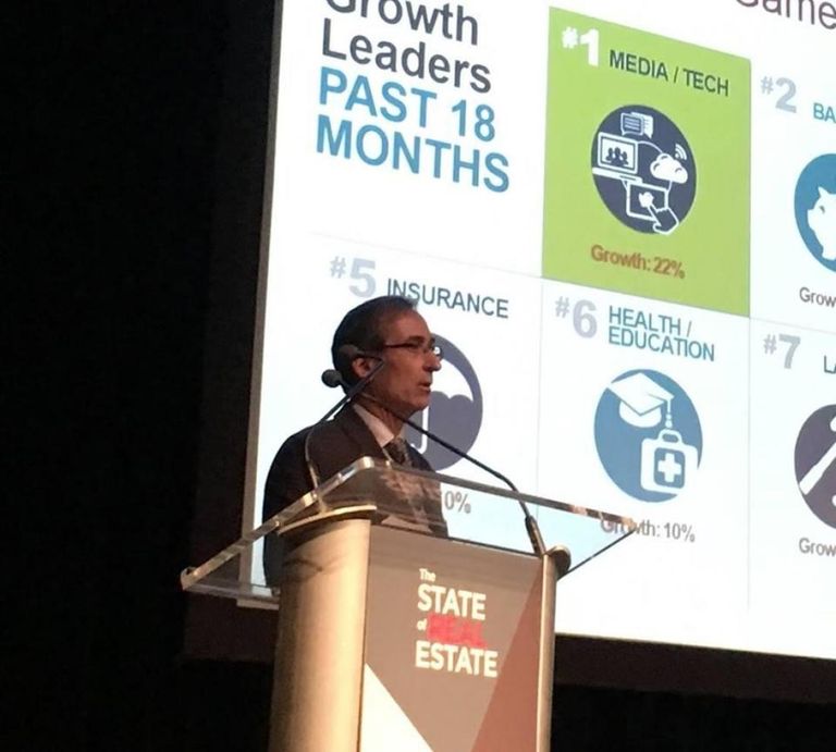 Stuart Barron, Cushman & Wakefield's National Research Director, speaks at the recent State of Real Estate conference in Toronto.