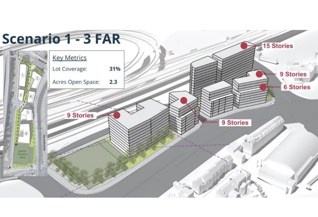 One of the three scenarios for the Austin Street Parking Lots in
the BPDA's Request for Proposal.