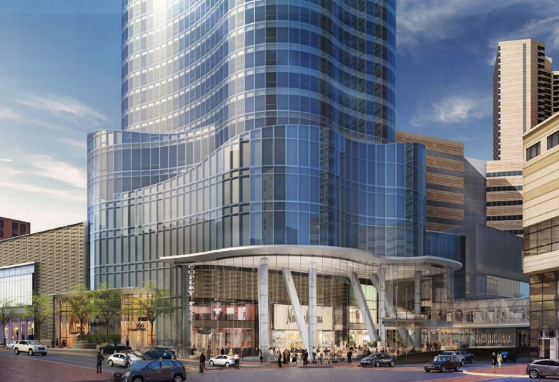 Simon Property Group's planned 52-story residential building would have gone up above the Neiman Marcus in Copley Place.